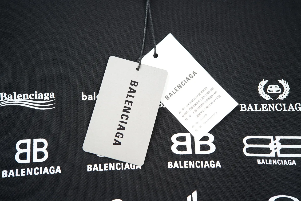 Balenciaga Classic LOGO 💰P85 32s 240g Authentic +Sizes ＋ Logo Size：Xs-L ：Black